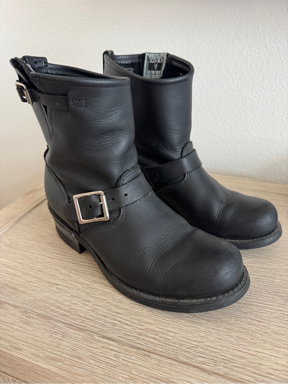 Frye Leather Ankle Moto Boots - Picture 3 of 5